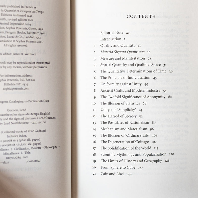 The Reign of Quantity & The Signs of the Times