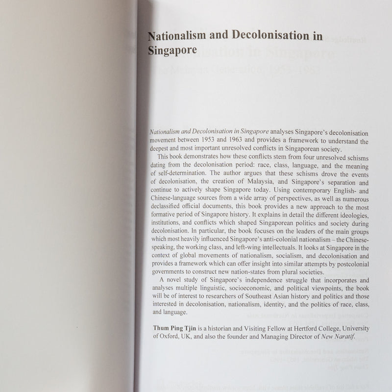Nationalism and Decolonisation in Singapore