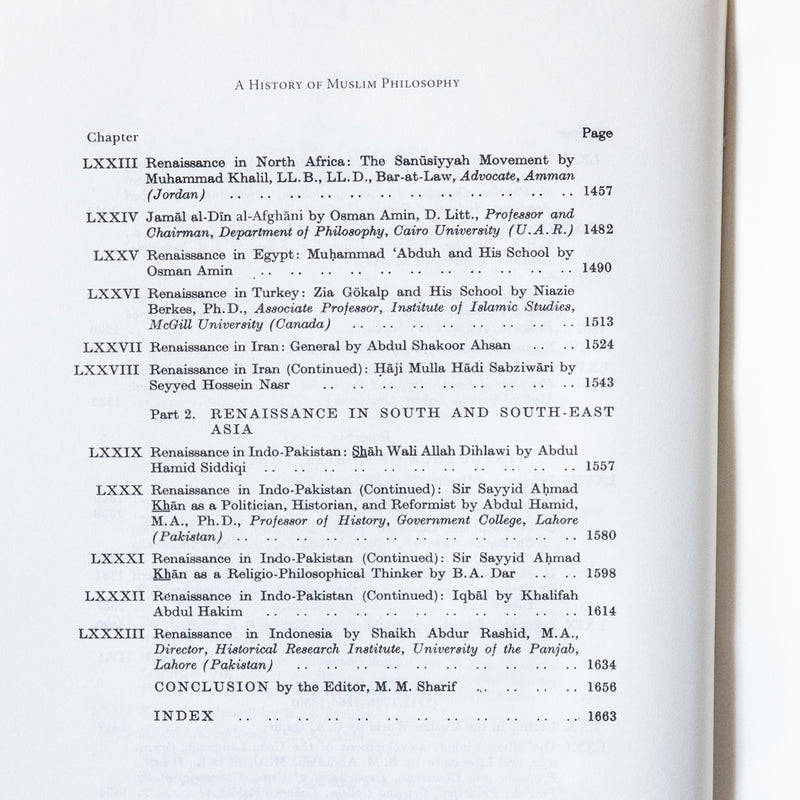 A History of Muslim Philosophy 2-Volume Set