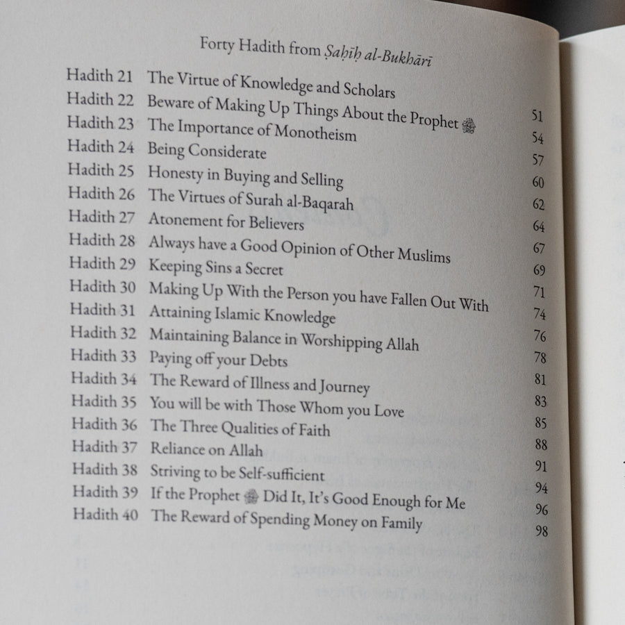 40 Hadith Chart.pdf 40 Hadith from Sahih al Bukhari — Wardah Books