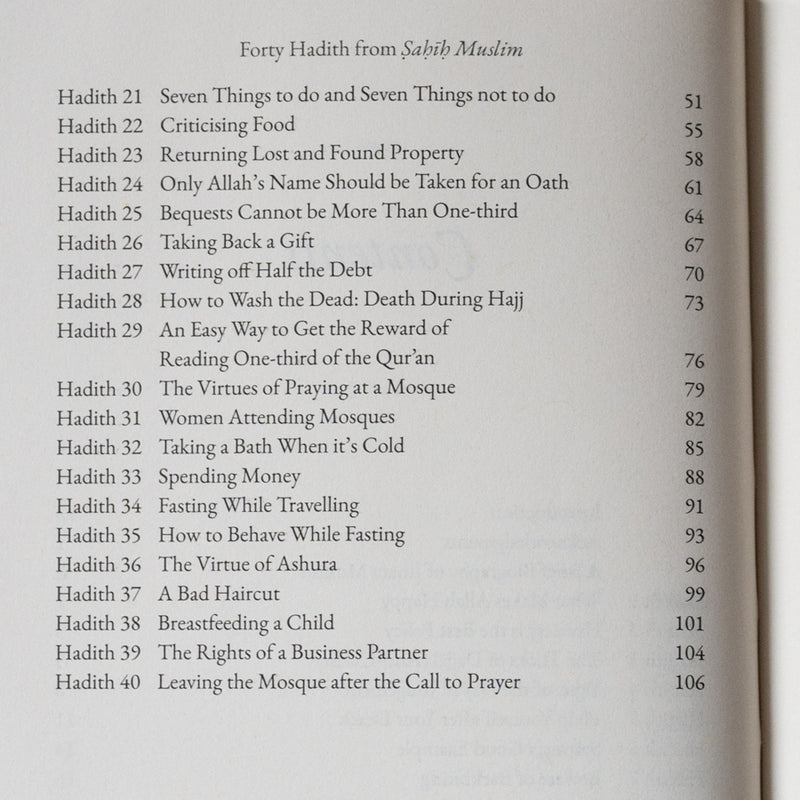 40 Hadith from Sahih Muslim