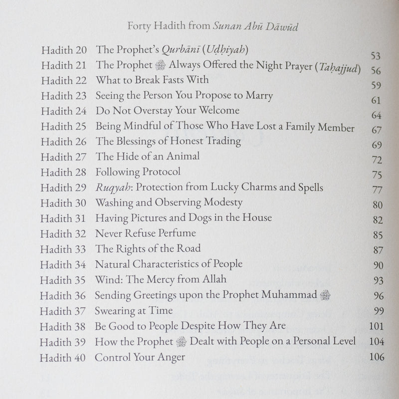 40 Hadith Chart.pdf 40 Hadith from Sunan Abu Dawud — Wardah Books