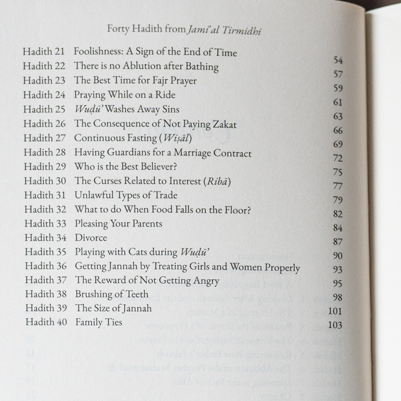 40 Hadith from Jami' al Tirmidhi