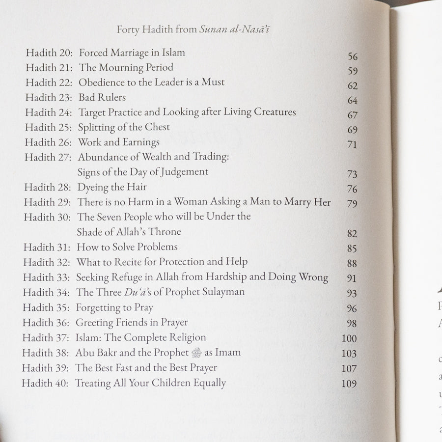 40 Hadith Chart.pdf 40 Hadith from Sunan al Nasa'i — Wardah Books