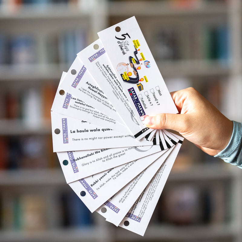 5 Steps of Umrah Cards English