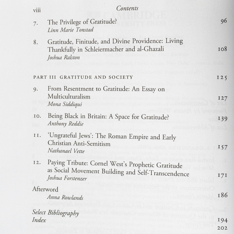 A Theology of Gratitude: Christian and Muslim Perspectives