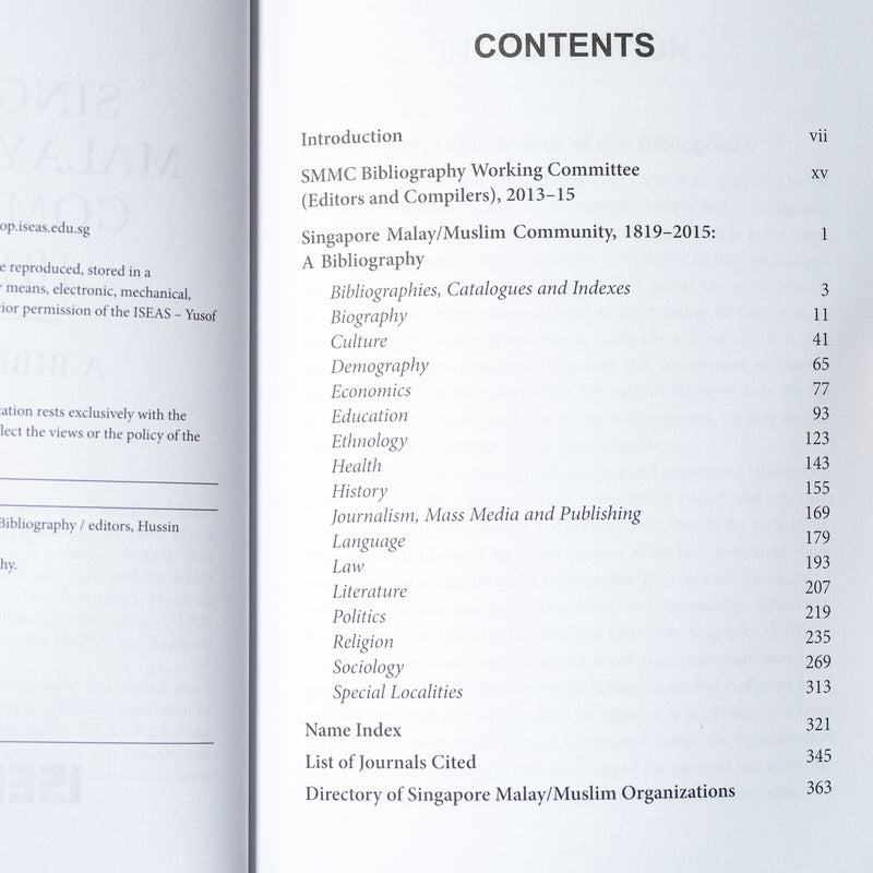 Singapore Malay/Muslim Community, 1819–2015: A Bibliography