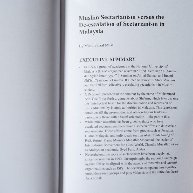 Muslim Sectarianism versus the De-escalation of Sectarianism in Malaysia