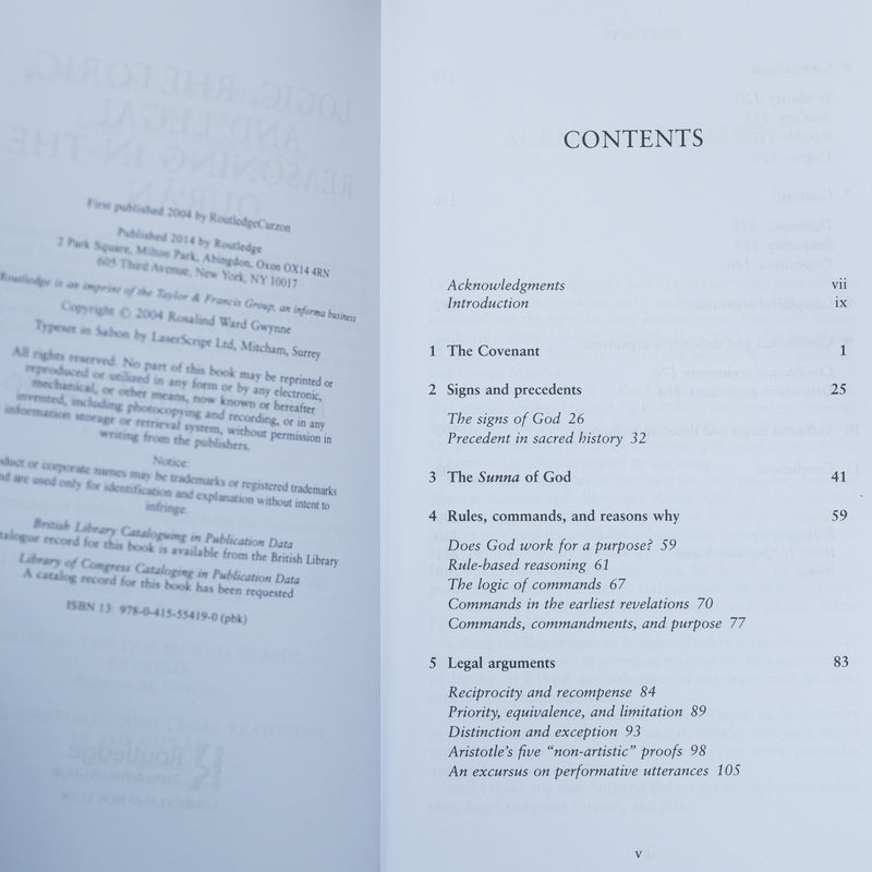 Logic, Rhetoric and Legal Reasoning in the Quran: God's Arguments