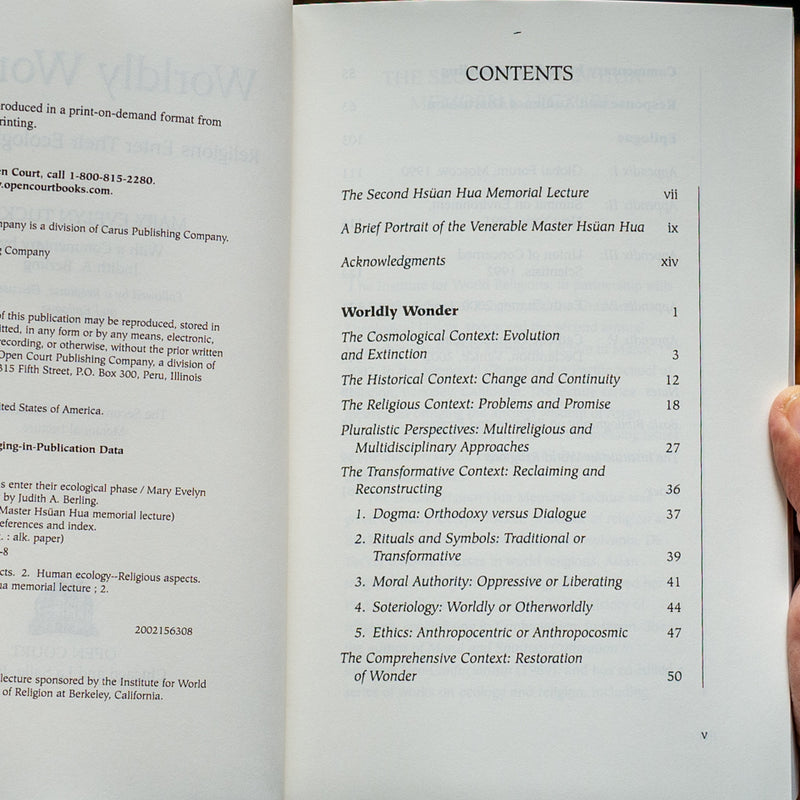 Worldly Wonder: Religions Enter Their Ecological Phase