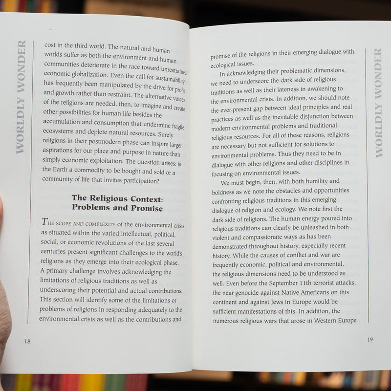 Worldly Wonder: Religions Enter Their Ecological Phase