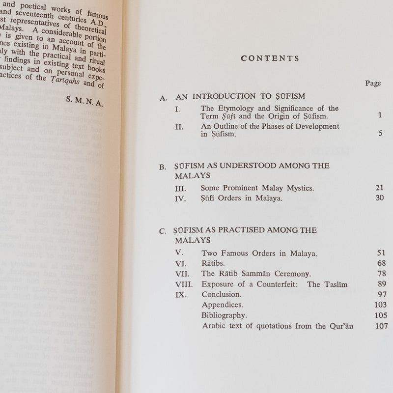 Some Aspects of Sufism as Understood and Practised Among the Malays
