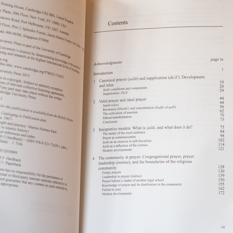 Prayer in Islamic Thought and Practice