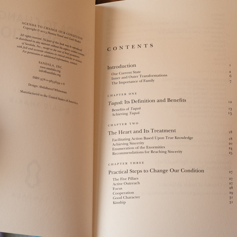 Agenda to Change Our Condition