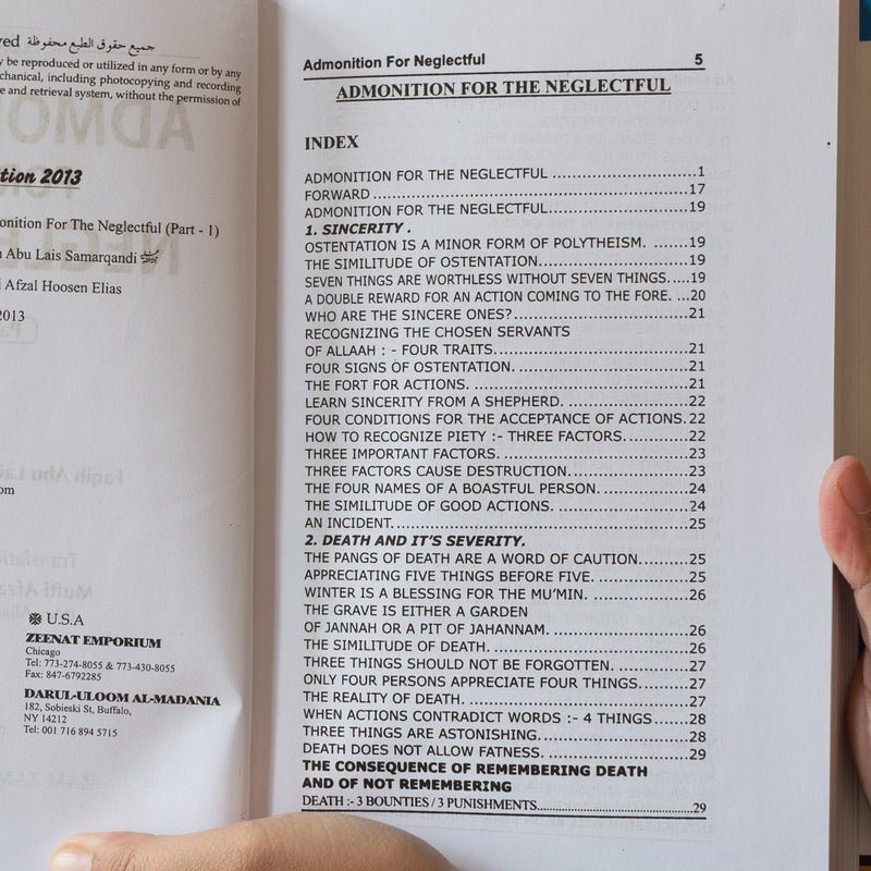 Admonition For The Neglectful